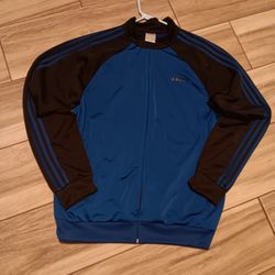 Adidas Men 3 Striped Authentic Black & Blue Track Jacket 