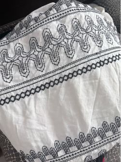 Hearth & Hand cream Duvet with Black Embroidery KING SIZE