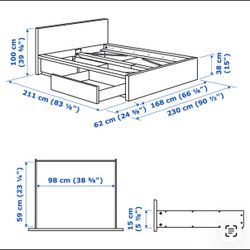 IKEA Bed Frame with Storage Drawers