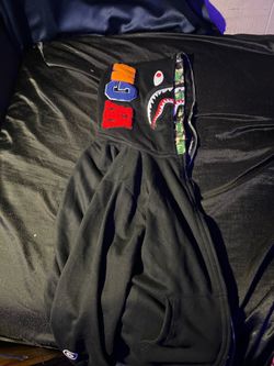 Black and camo double zip up bape