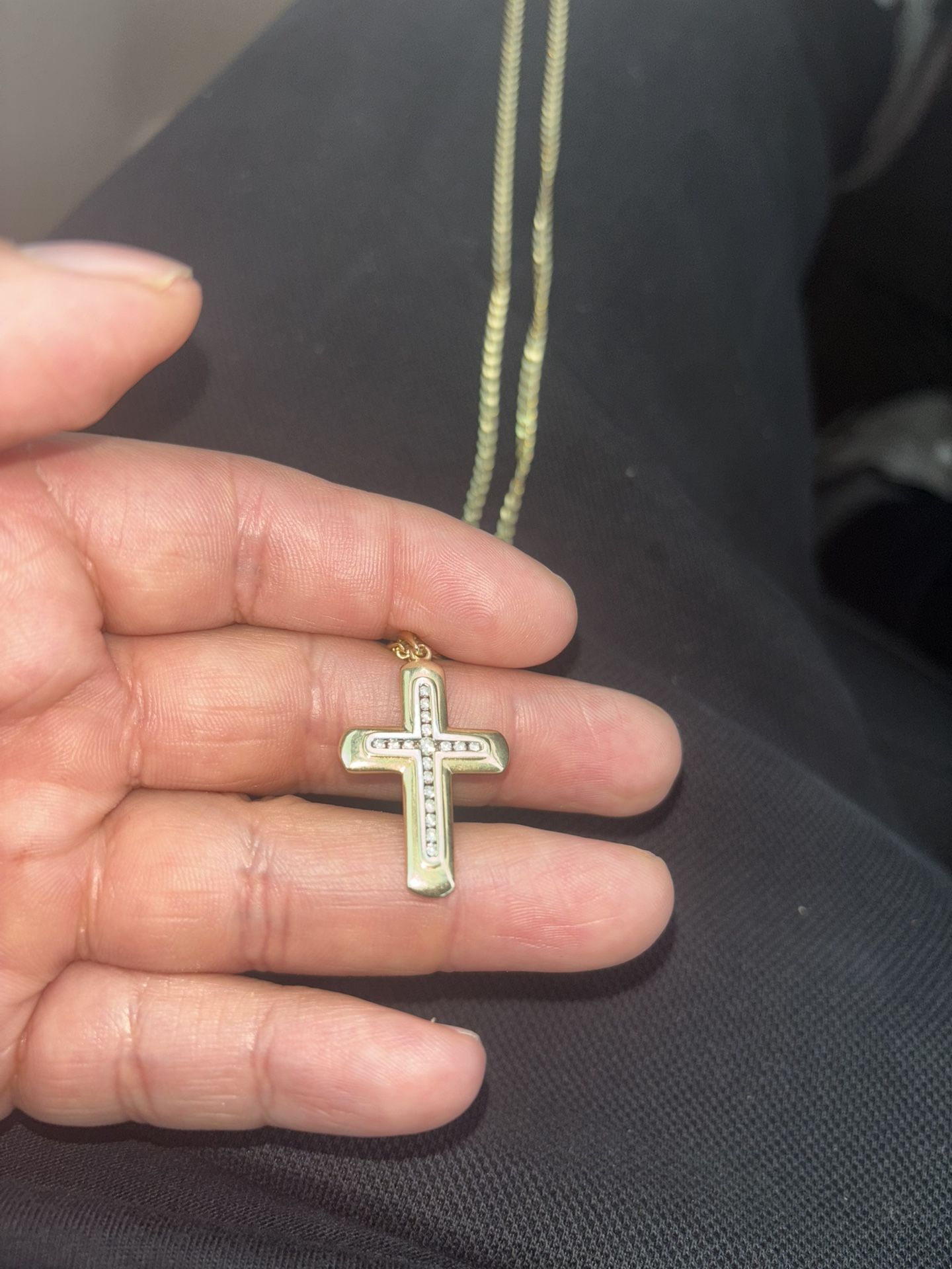 14k Gold Chain/charm With Diamonds