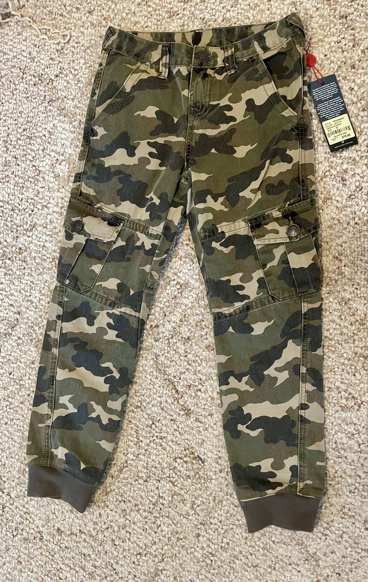 NEW Boys True Religion Camo Cargo Runner Pants