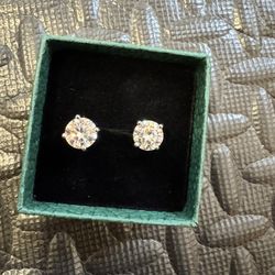 Moissanite Diamond Earrings 2 Carat with GRA Certification, Great For Christmas Gifts