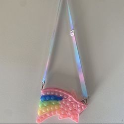 Pop It Fidget Toy Purse Shooting Star Silicon Design - Stress Reliever Push Bubbles - Used in good condition 