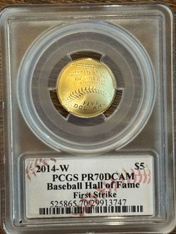 2014-W $5 Gold Baseball Hall of Fame PCGS PR70DCAM First Strike
