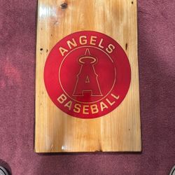 Handmade Los Angeles Angles MLB Wood Wall Art Decor