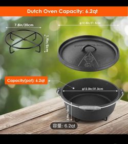 Outdoor Dutch Oven 7.6L/6.2qt