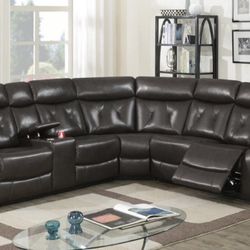 New Brown Recliner Sectional Sofa Couch 