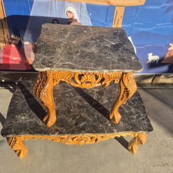 Coffee Table And Side Table Both Marble On Top 