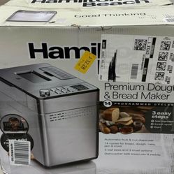Hamilton Beach Breadmaker Auto Fruit and Nut Dispenser, 2 lb. Loaf Capacity, 14 Programmable Setting