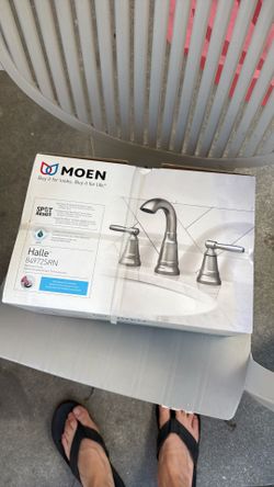 Halle 8 in. Widespread 2- Handle High-Arc Bathroom Faucet Spot Resist Brushed Nickel by MOEN