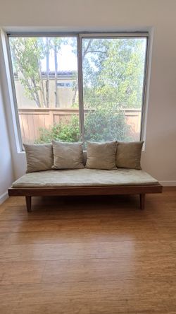 Handmade design Bench Hardwood Frame Suede Cushions 