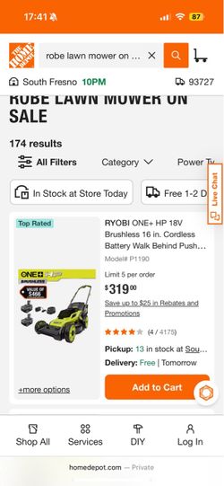 RYOBI LAWNMOWER BEST OFFER