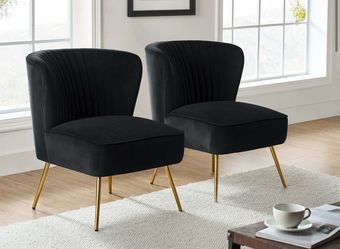 Tufted velvet accent chairs
