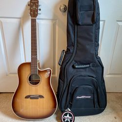 Alvarez Electric Acoustic Guitar with case and capo