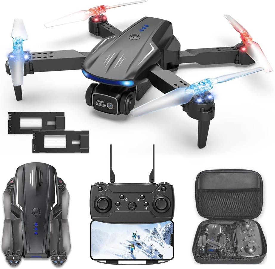 new Drone with Camera, 1080P FPV Mini Drones for Kids Adults with Carrying Case, One Key Take Off/Landing, Altitude Hold, Obstacle Avoidance, Toys Gif