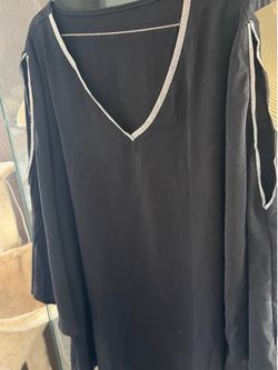 Black stretchy dimond studded blouse