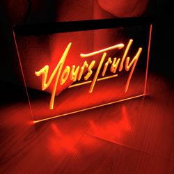 YOURS TRULY LED NEON RED LIGHT SIGN 8x12
