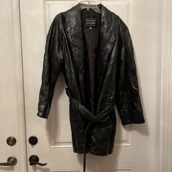 Genuine Leather Coat Size Large 