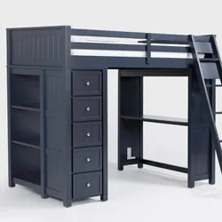 Luca Blue Twin Sleep & Study Loft Bed