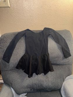 Black Long Sleeve Dance Leotard with Skirt