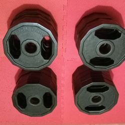 (20) IRON GRIP Olympic Size 10LB Rubber Barbell Weights 200lbs Total 