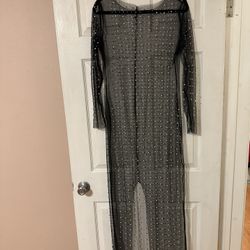 Women's Sheer Mesh Pearl Rhinestone Cover Up Dress Beach Swimwear Bikini Bathing Suit Coverups