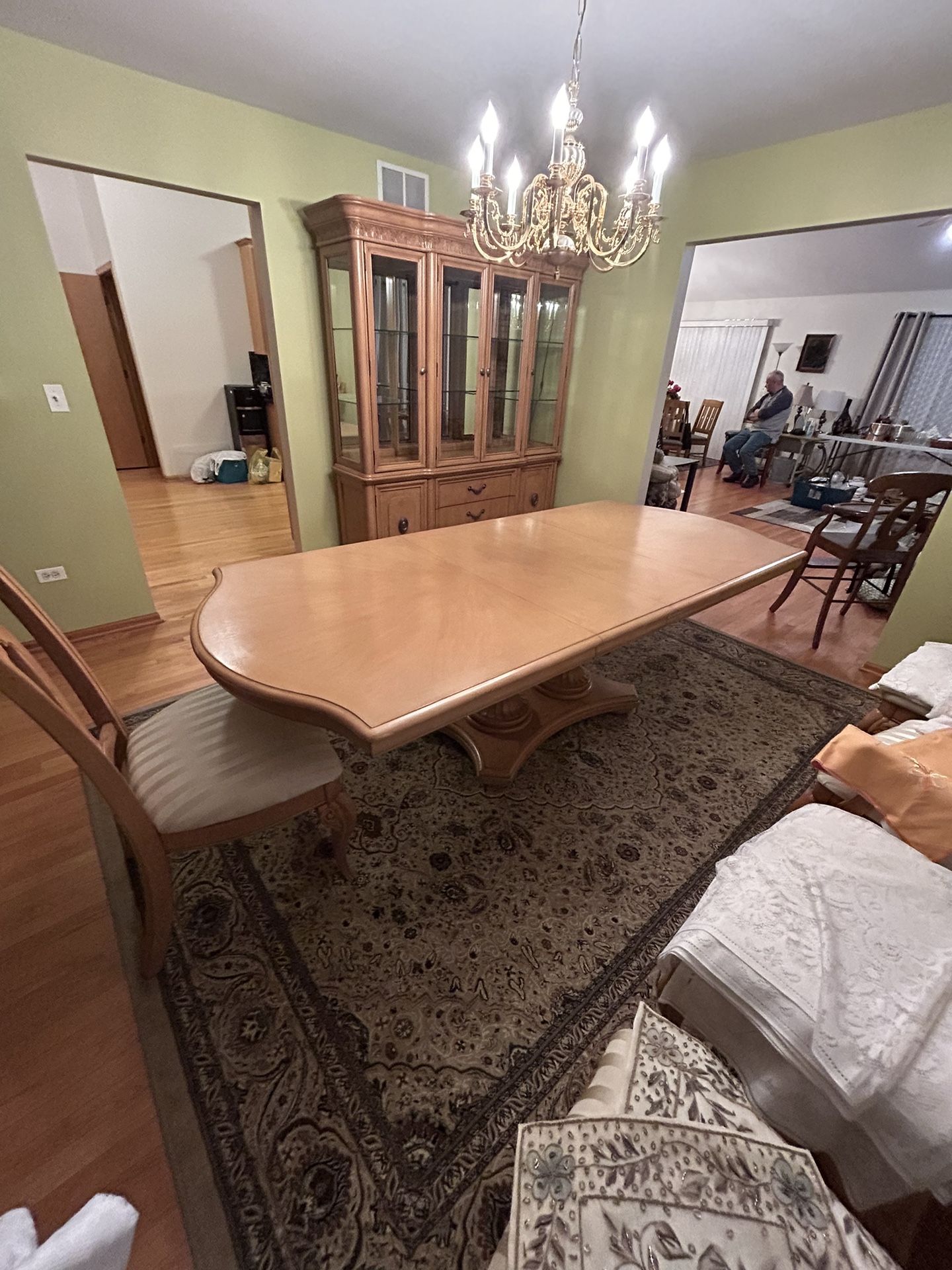 Dining Room Set with Table Chairs and Hutch