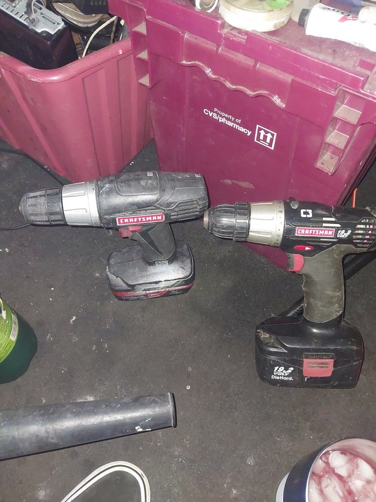 2 Craftman Drills With Batteries