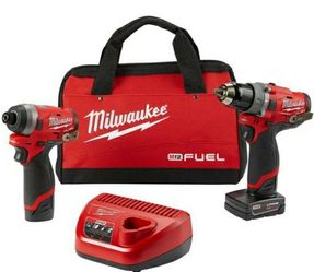 Milwaukee M12 FUEL 12-Volt Lithium-Ion Brushless Cordless Hammer Drill and Impact Driver Combo Kit (2-Tool) w(2) 2.0ah Batteries & Bag