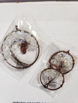 Moonstone Tree of Life Necklace Set