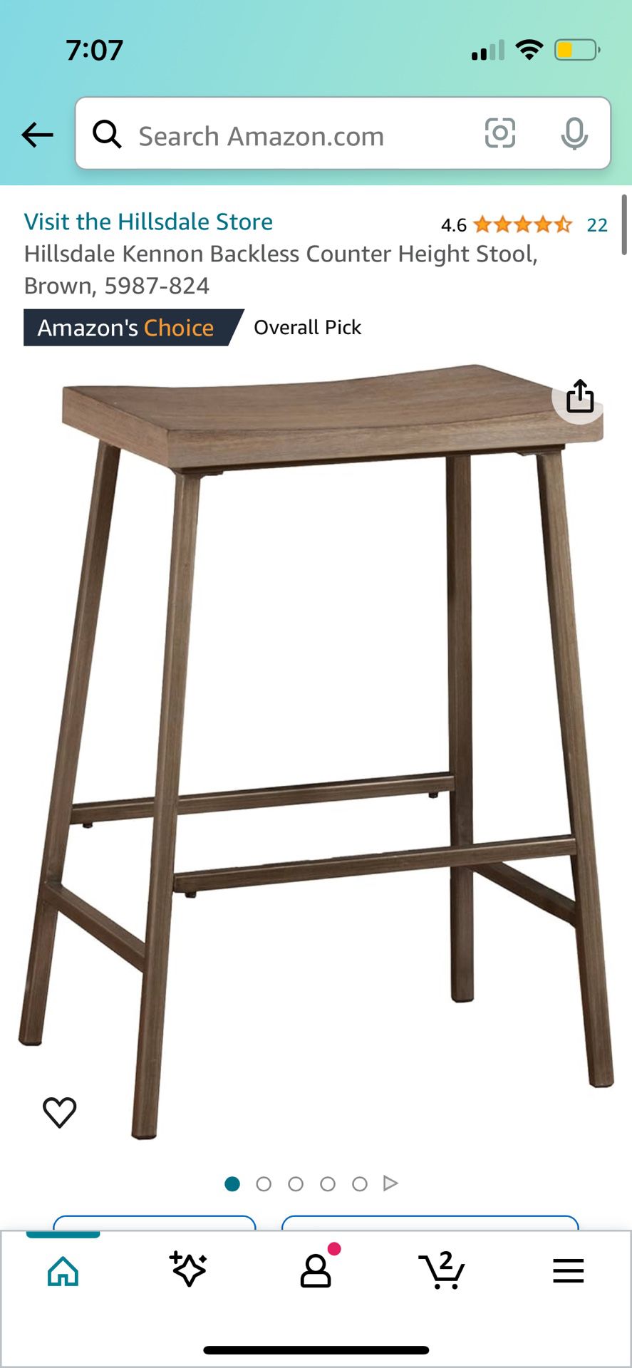 Wooden And Metal Counter Stool Seat