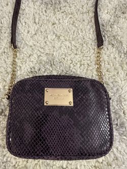 Michael Kors Small Crossbody Purple Snake Print And Gold