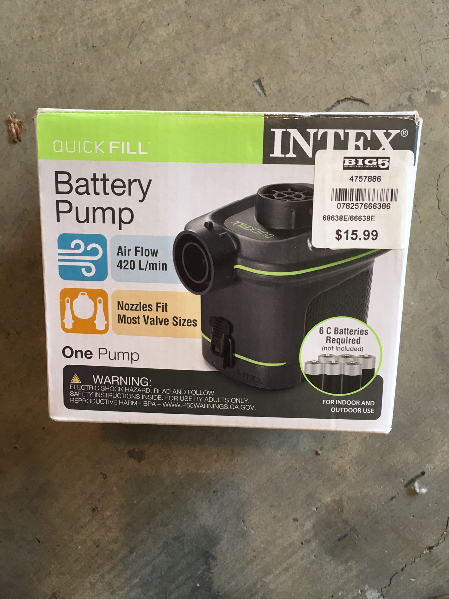 Intex battery operated pump