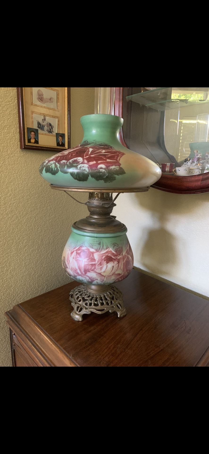 Vintage antique hurricane electric lamp