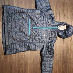 Patagonia Teal Quilted Hooded Jacket - Womens Size Large