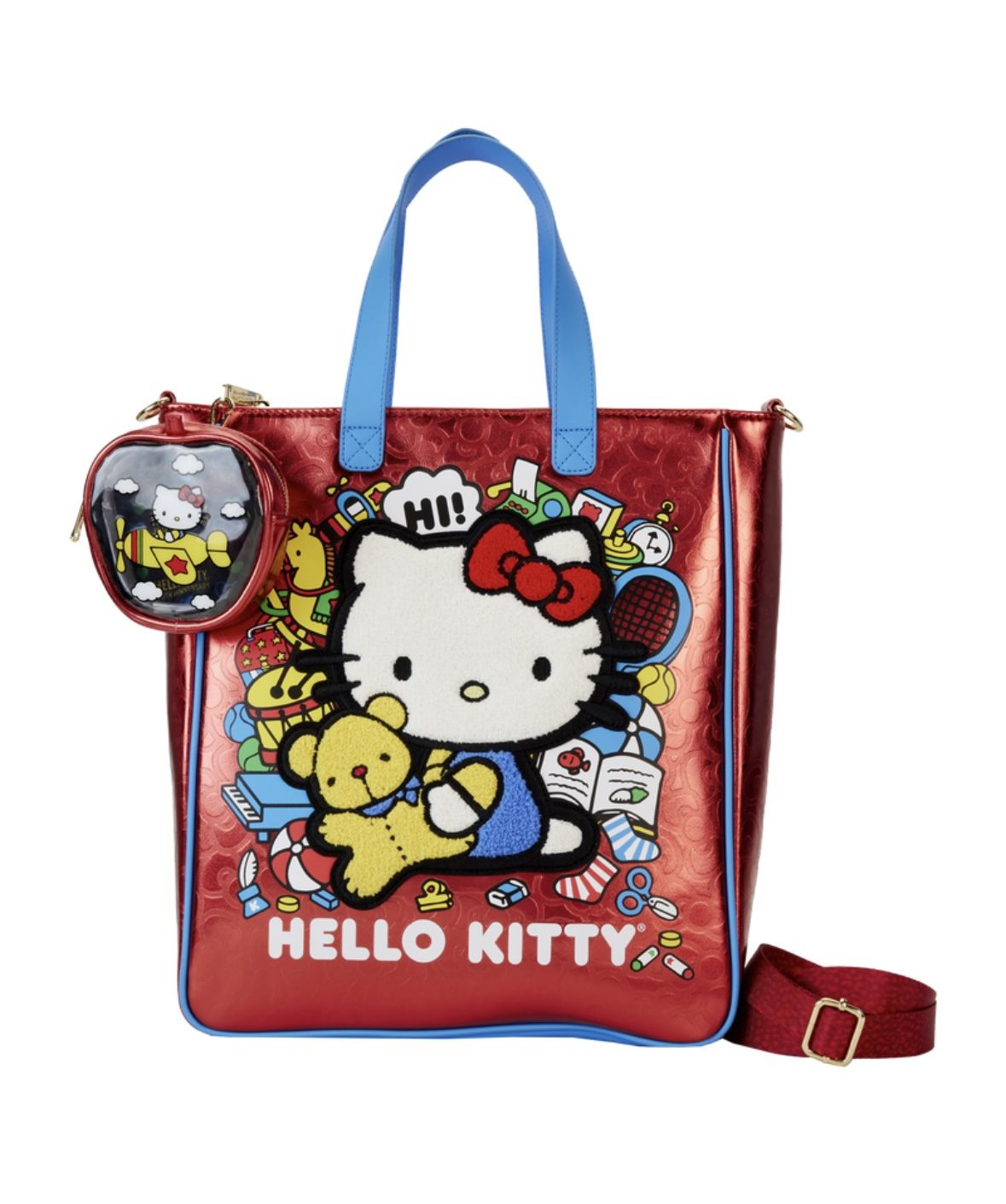 Sanrio Hello Kitty 50th Anniversary Metallic Tote Bag with Coin Bag