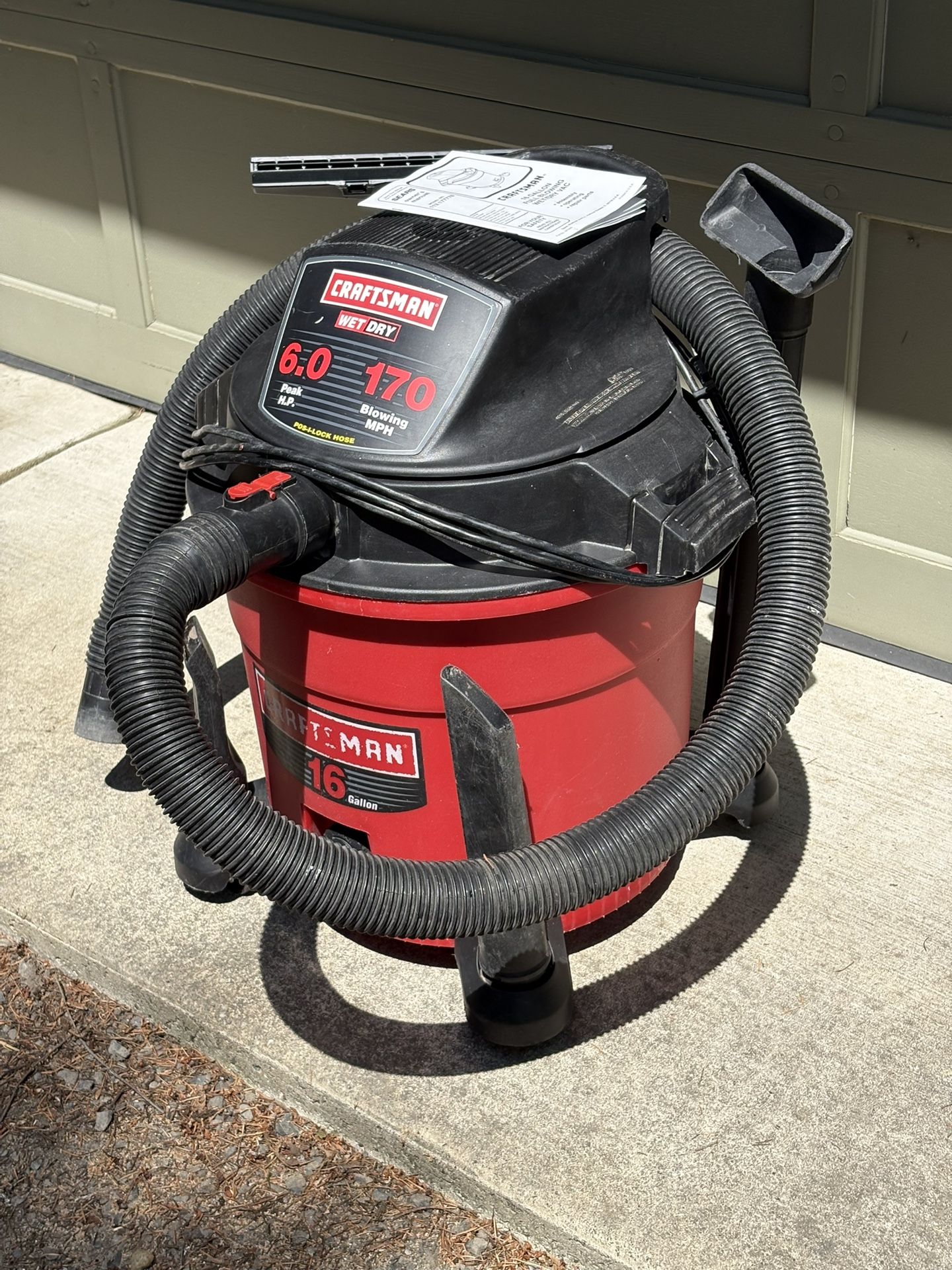 CRAFTSMAN 16-Gallon 5-HP Corded Shop Vacuum
