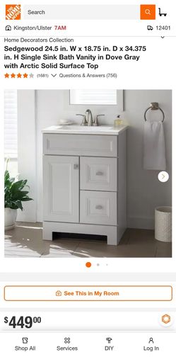 BRAND NEW Home Decorators Collection Sedgewood Collection 24 Inch Combo Vanity 1003-619-905