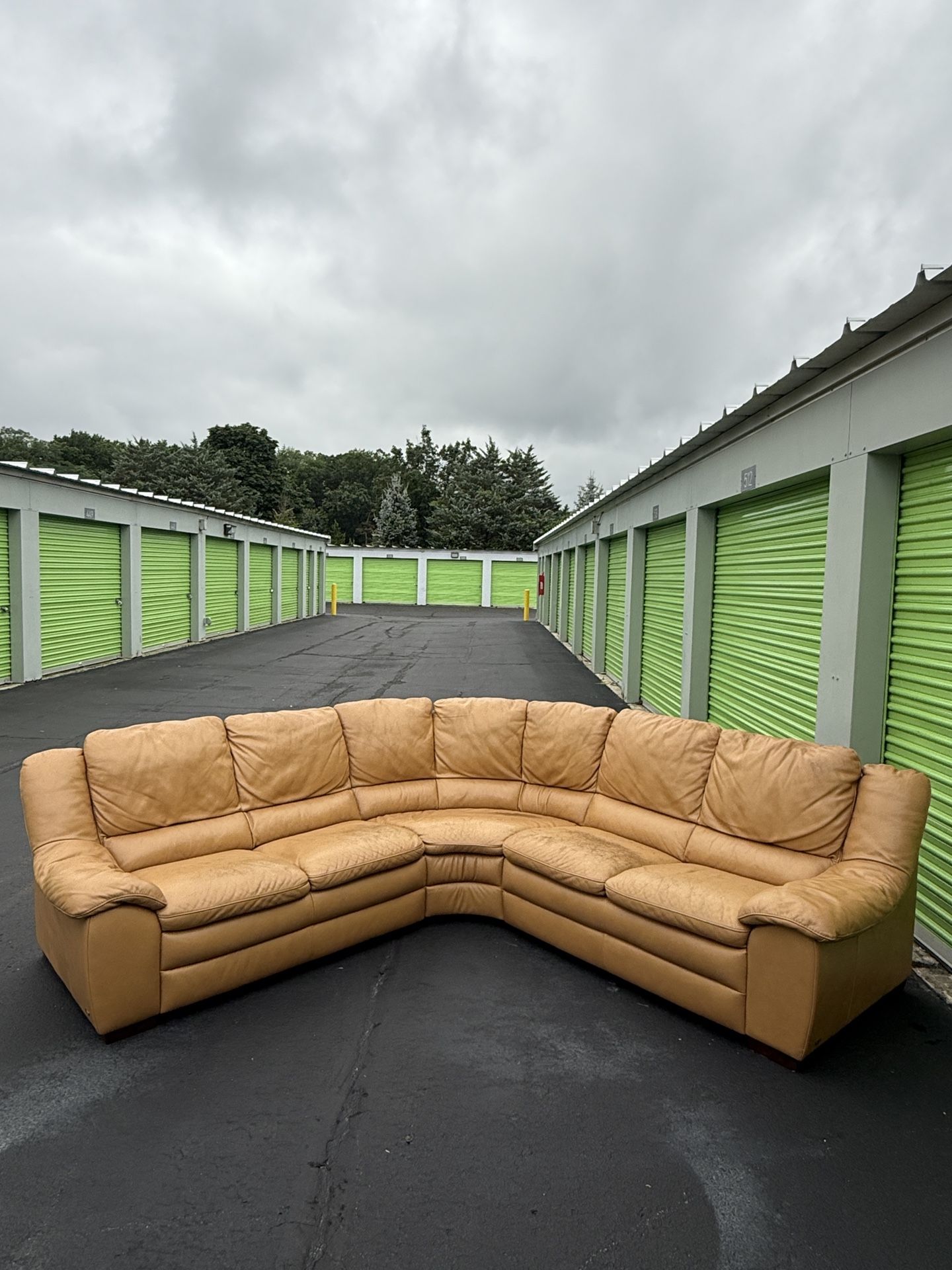 Natuzzi Italian Leather Sectional Sofa