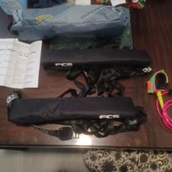 Brand New Dakine Hot Pink Surfboard Leash & New FCS Single Soft Rack System With Cam Lock, Soft Racks To Tie Surfboards, Paddleboard, Canoe Anything!