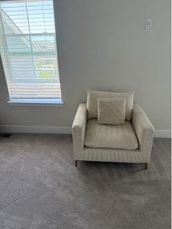 Cream Velvet Accent Chair w/ Gold Legs - Matches Sofa