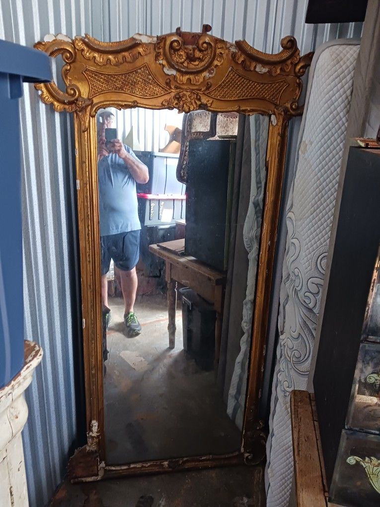 Antique Gilded Mirror 