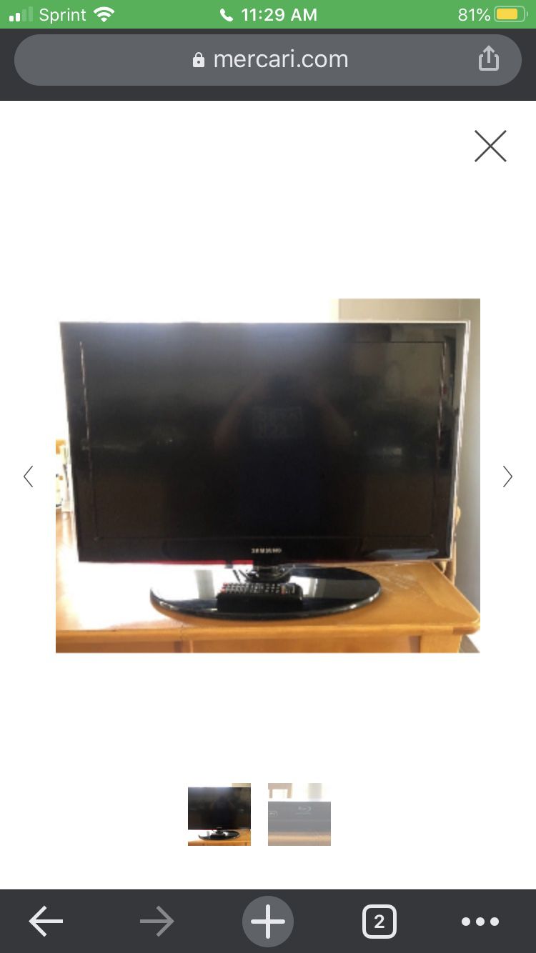 40 inch HDMI Samsung tv with an operating remote