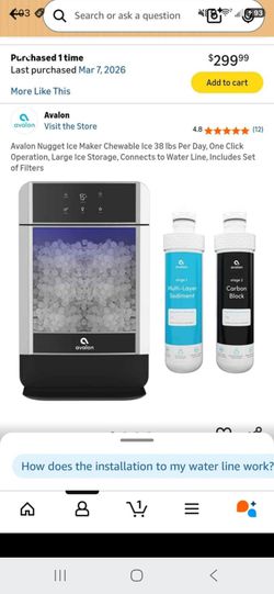 Avalon Nugget Ice Maker Chewable Ice 38 lbs Per Day, One Click Operation, Large Storage, Sonic Ice!