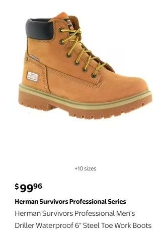 New Herman Survivor Professional Series 6" Steel Toe Work Boots