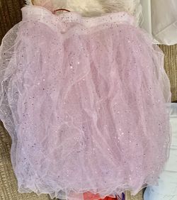 Glitter pink tulle table skirt party decoration