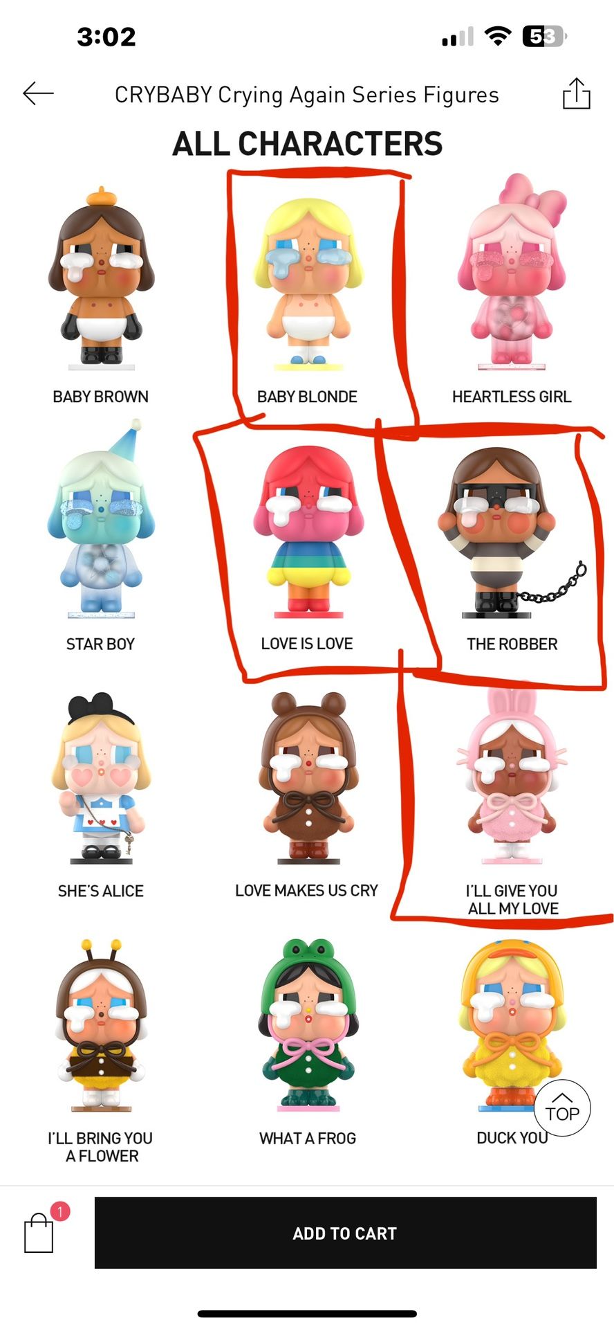 Crybaby Crying Again Figurines