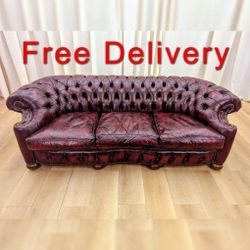 Vintage Tufted Leather Roosevelt Chesterfield by Old Hickory Tannery Free Delivery