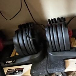 Two pack FitRx SmartBell, Quick-Select Adjustable Dumbbell for Home Gym, 5-52.5 lbs. Weight, Black,